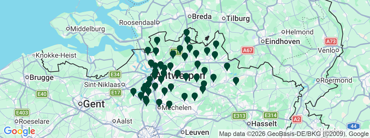 Carte des offres d'emploi à Anvers