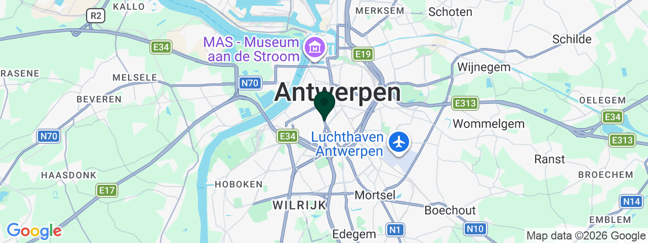 Carte des offres d'emploi à Anvers