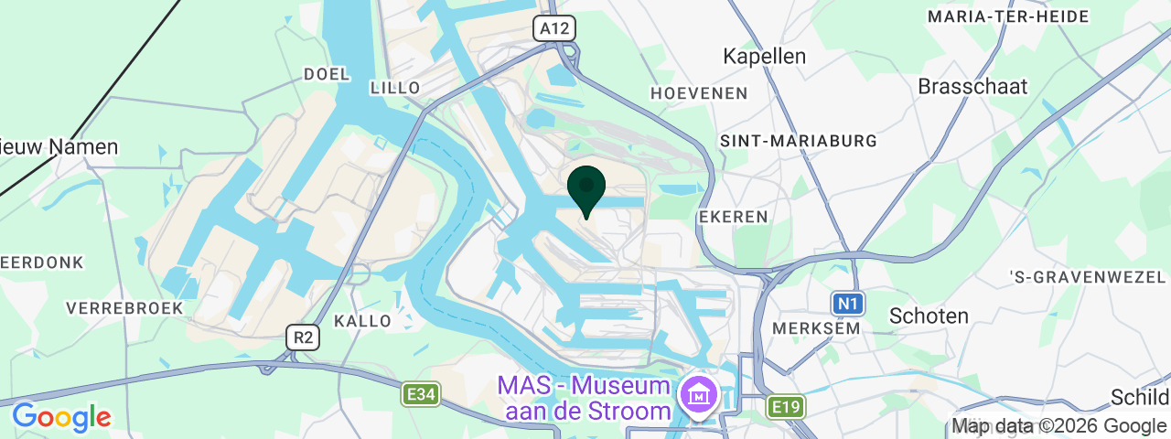 Map showing job vacancies in Antwerp