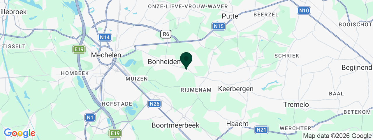 Map showing job vacancies in Bonheiden