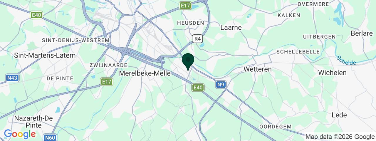 Map showing job vacancies in Merelbeke-Melle