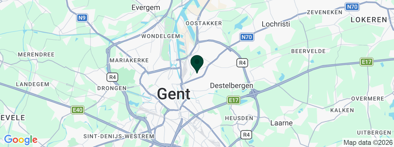 Map showing job vacancies in the Ghent region