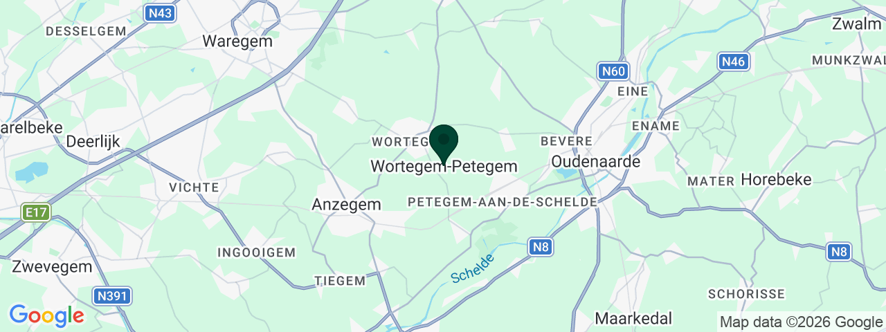 Kaart met vacatures in Wortegem-Petegem