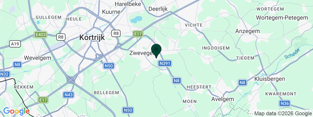 Map showing job vacancies in Zwevegem