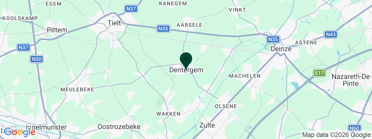 Map showing job vacancies in Dentergem