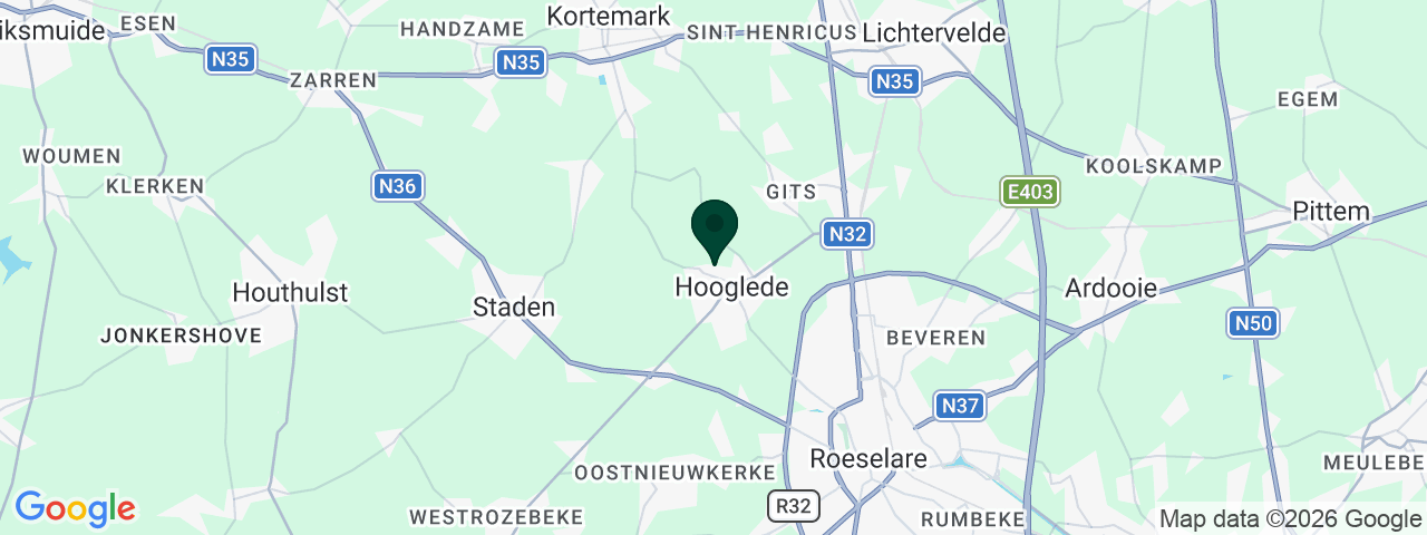 Carte des offres d'emploi à Hooglede