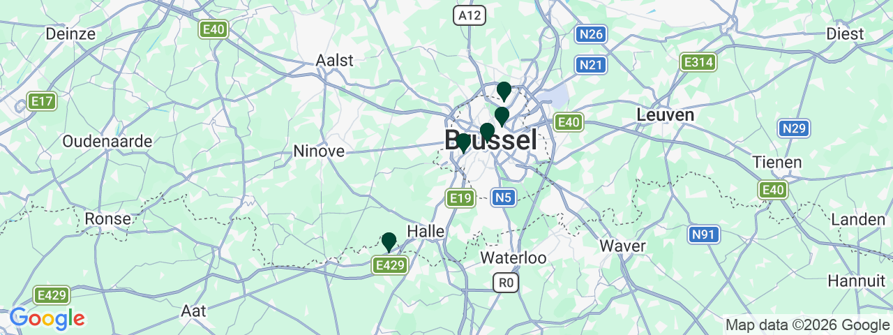 Map showing job vacancies in Brussels