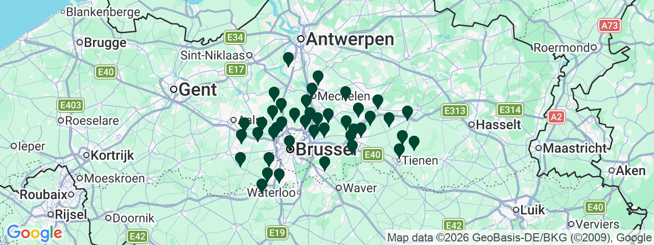 Map showing job vacancies in Flemish Brabant