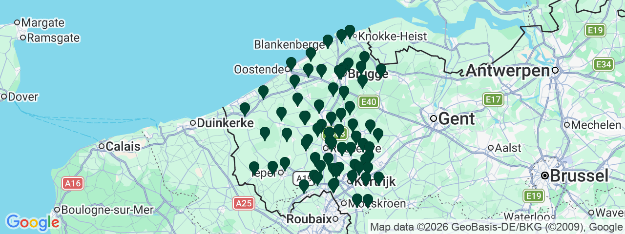 Map showing job vacancies in West Flanders
